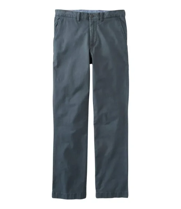 Men's Lakewashed Stretch Khakis, Standard Fit Blue 42x32, L.L.Bean