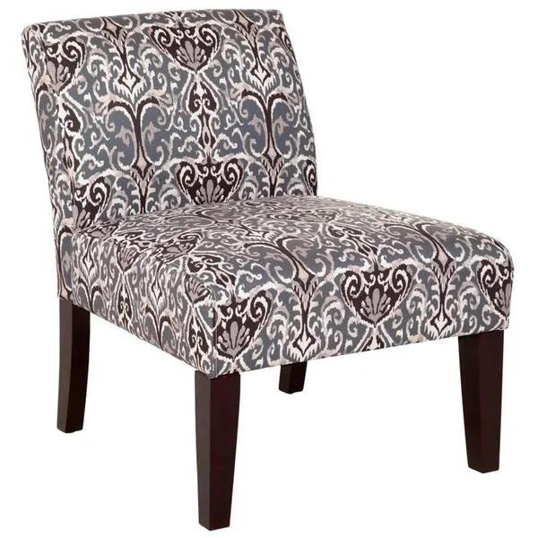 Armless Slipper Accent Chair - Midnight Scroll, Blue