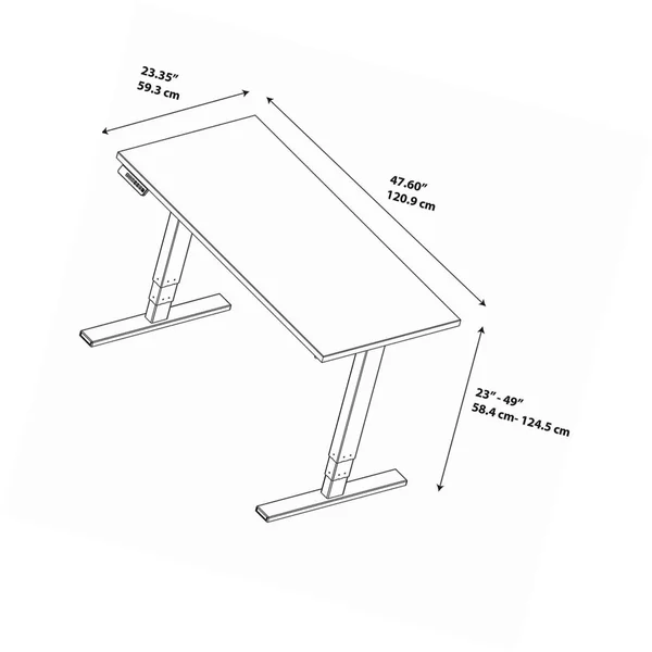Bush Business Furniture 48W x 24d Height Adjustable Standing Desk Natural Cherry