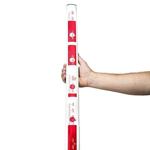 AdirPro 25 ft. Surveyor Oval Shaped Leveling Grade Rod iinches
