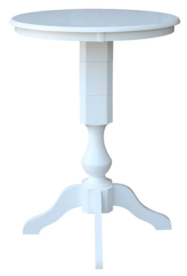 International Concepts 30x22 Round Top Pedestal Table - 40.9x22H - White