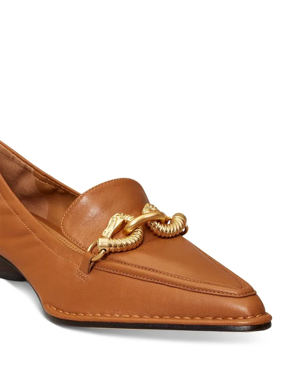 Tory Burch Women's Jessa Point-toe Leather Loafers - Cinnamon - Size 7