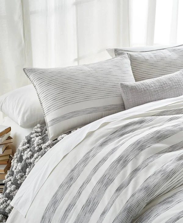 Dkny Pure Woven Stripe Duvet - Full/Queen - Ivory/ Black