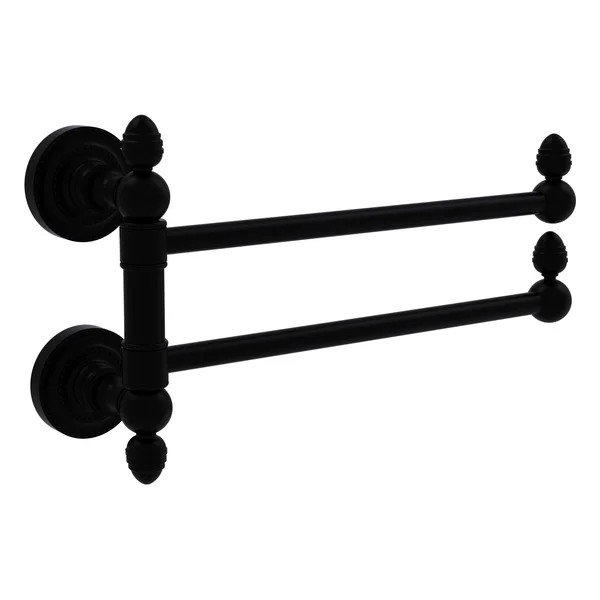 Allied Brass Dottingham Collection 2 Swing Arm Towel Rail Matte Black