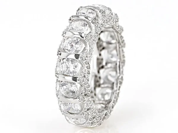 Bella Luce 8.35ctw Rhodium Over Sterling Silver Eternity Band Ring 4.59ctw Dew - Size 10 - Jewelry TV