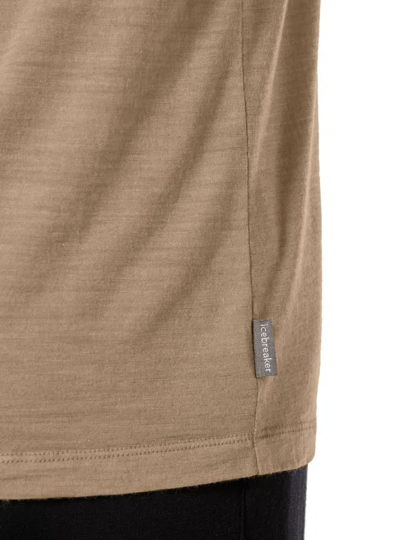 Icebreaker Women's Nature Dye Drayden SS Pocket Crewe - Large - Almond