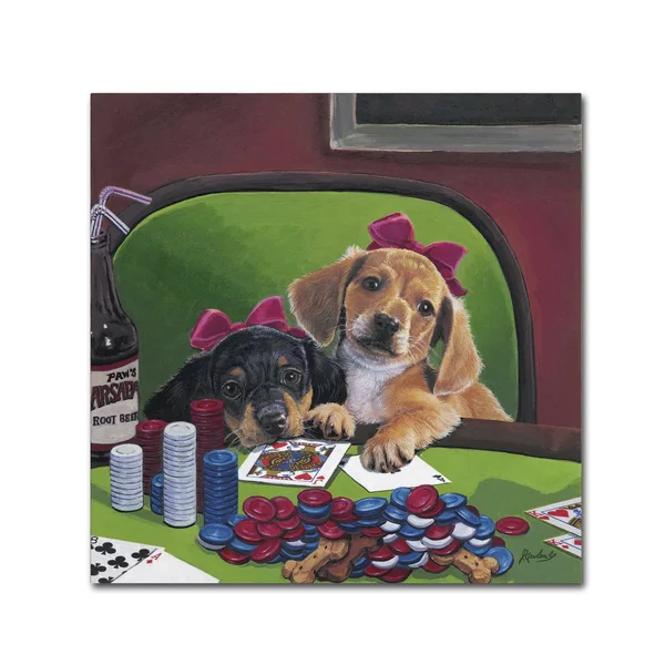 Trademark Fine Art Ali1949-C3535Gg Jenny Newland 'Poker Dogs 3' Canvas