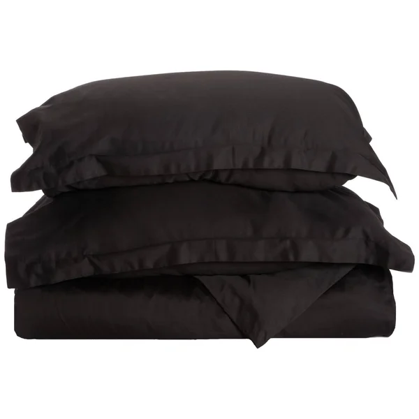 Superior Exclusive 300 Thread Count Cotton Duvet Cover Set Black Full/Queen