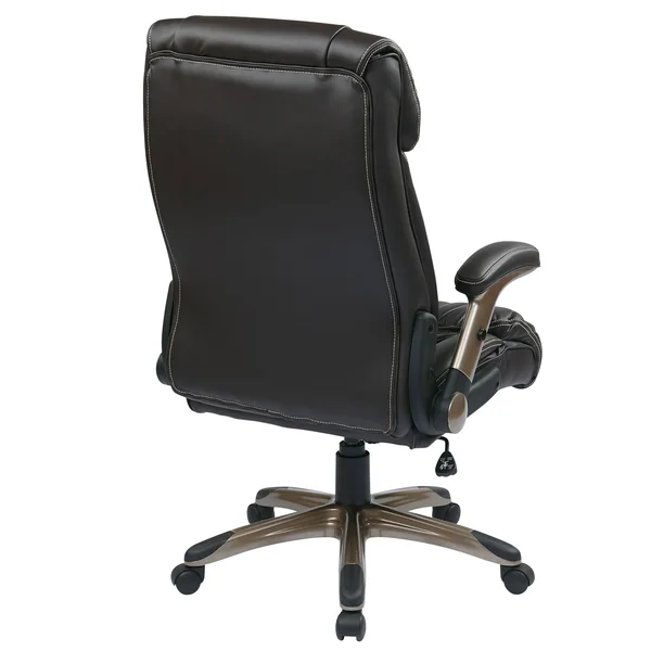 Office Star ECH Series Eco Leather Office Chair, Titanium/Black