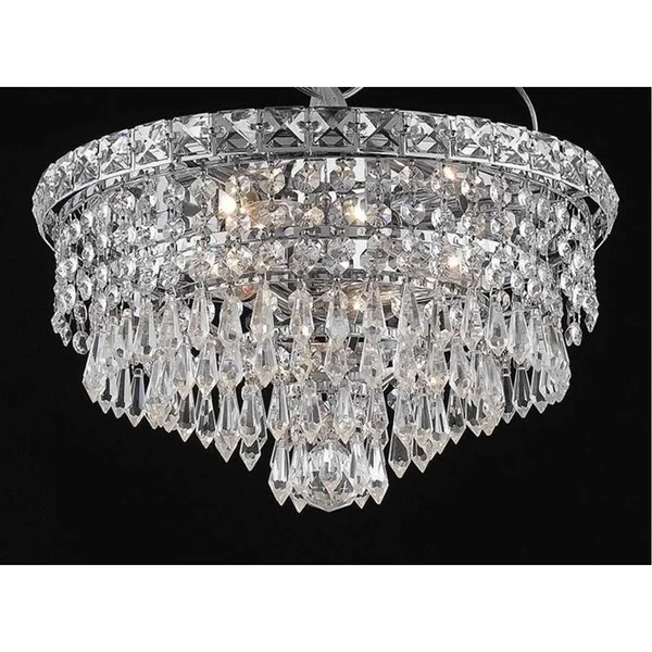Elegant Lighting Tranquil 14x22 4 Light Royal Crystal Flush Mount