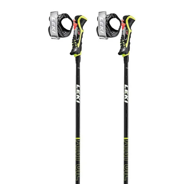 Leki Airfoil 3D Ski Poles Black Green - 125cm 50in