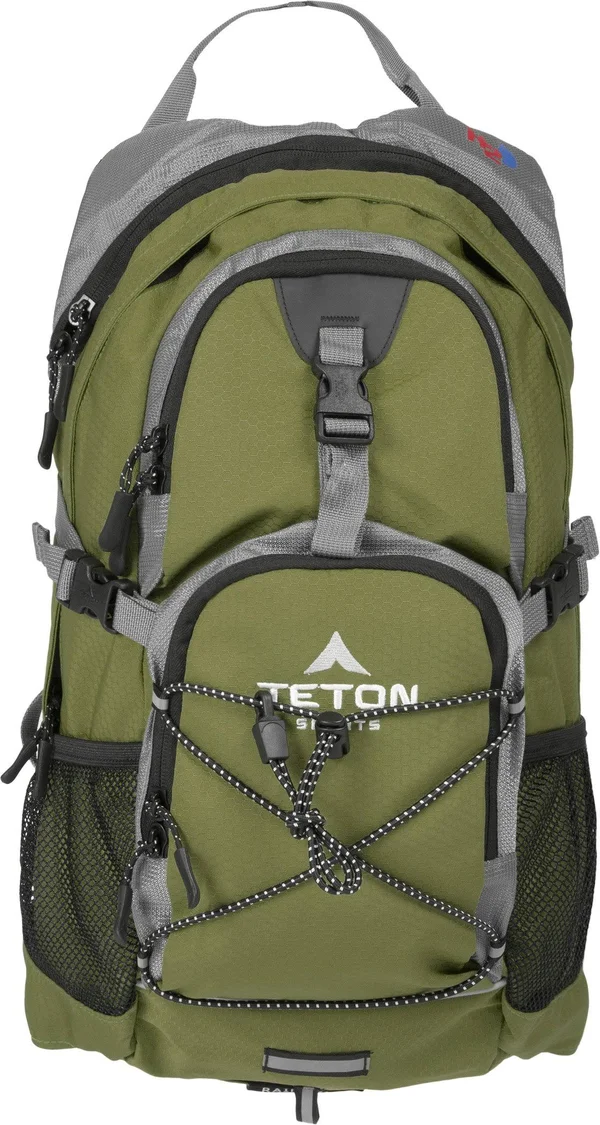 Teton Sports Hydration Backpack with Bladder, Green, 18.5x22x 10x22x 7x22
