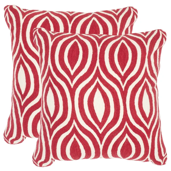 Safavieh Metis Red Pillow - Set of 2 - 20x22 x 20x22