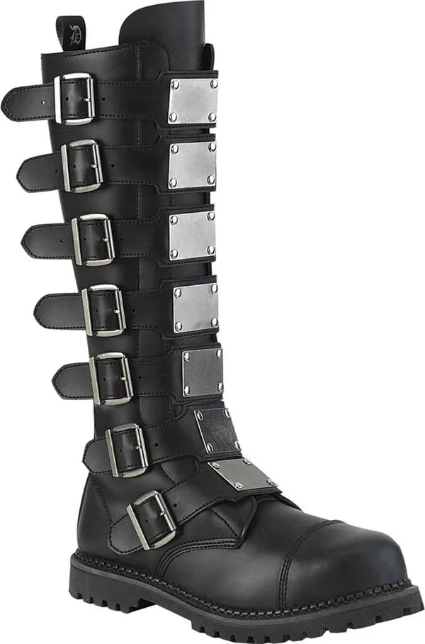 Demonia - Unisex Riot-21MP Boots Black Vegan, Size-12