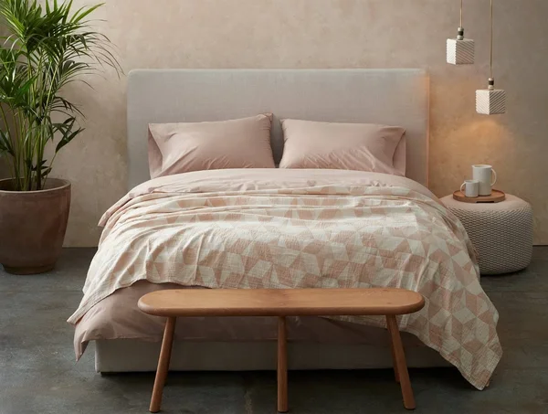 Coyuchi - 300 Thread Count Organic Percale Fitted Sheet Queen Quartz