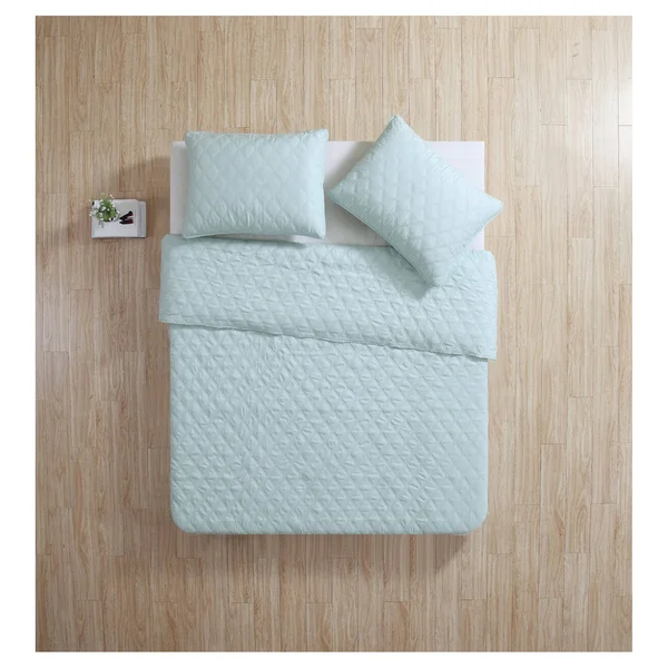 VCNY Home Buckingham Quilted Diamond Coverlet Set, Aqua, Twin XL