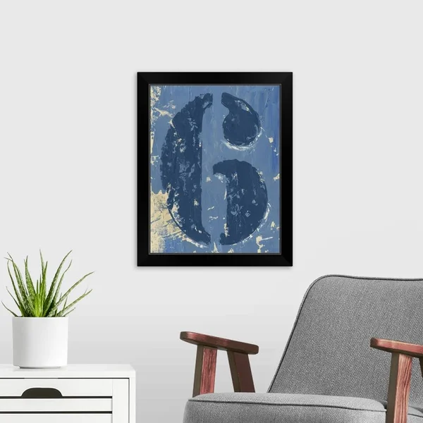 Vintage Numbers VI, Black Framed Wall Art, 16x20, Great Big Canvas