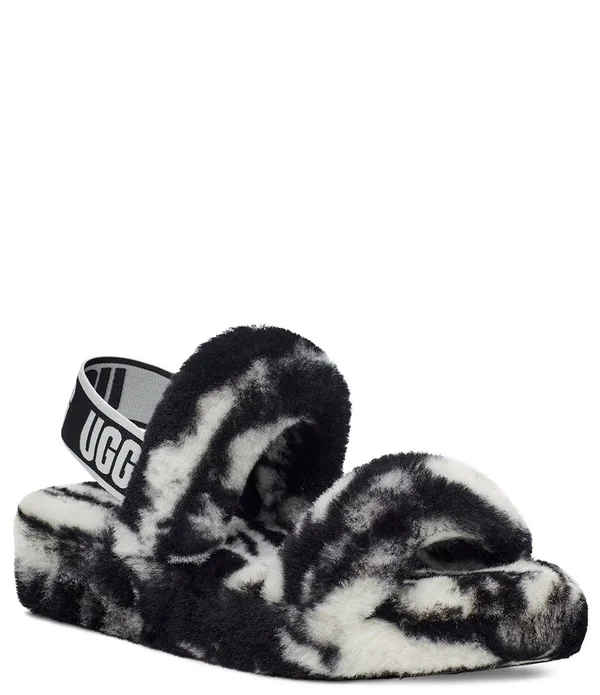 Ugg Women's Oh Yeah Marble Slipper, Black, 11
