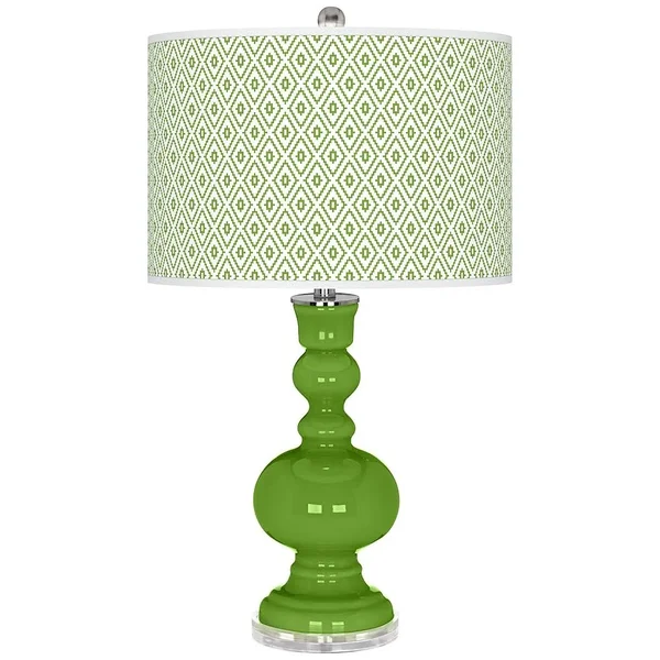 Color + Plus Rosemary Green Diamonds Apothecary Table Lamp 62K35