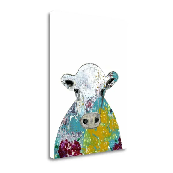 29x22 x 21x22 Abstract Floral Cow by Sarah Ogren Fine Art Giclee Print