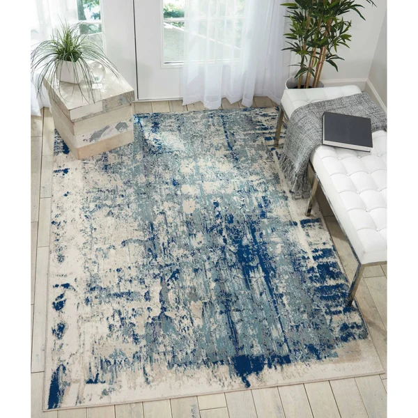 Nourison Maxell MAE16 5&3x22 x 7&3x22 Ivory Blue Area Rug