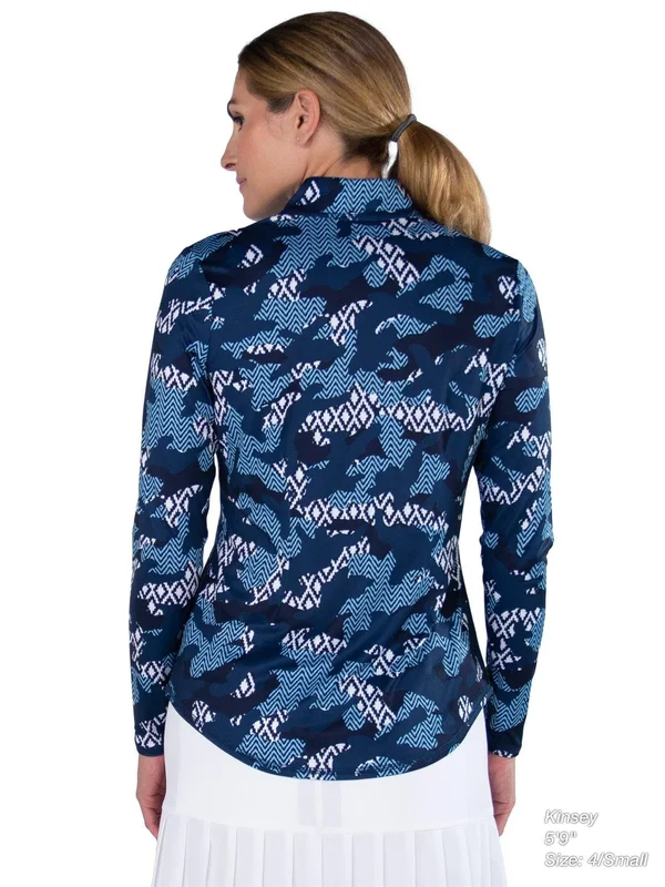 Jofit Women's UV Mock - Ikat Camo Top Size X-Small