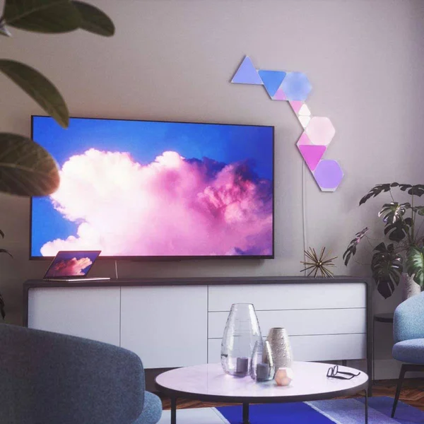 Nanoleaf Shapes Mini Triangles Smarter Kit, 5X Triangle Light Panels, 20 Lumens NL48-5005TW-5PK