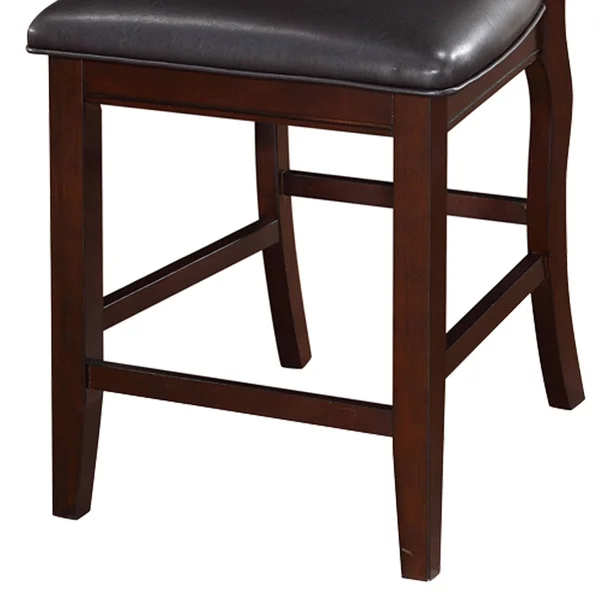 Wooden Armless High Chair Espresso Brown & Black Set of 2