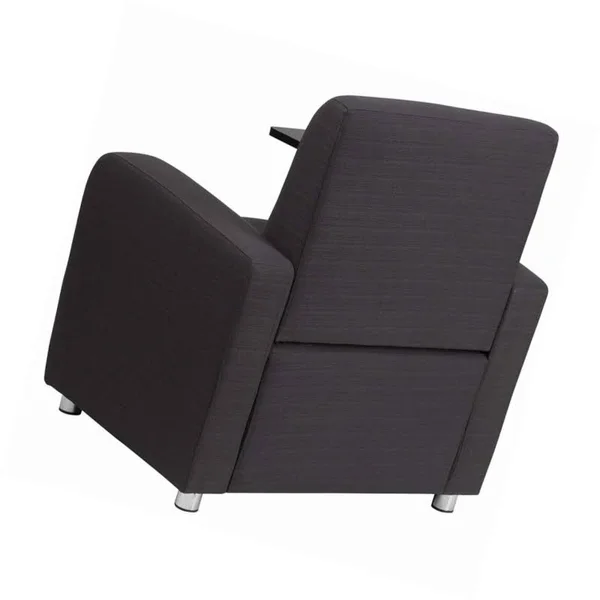 Flash Furniture Fabric Guest Chair with Tablet Arm and Chrome Legs - Gray