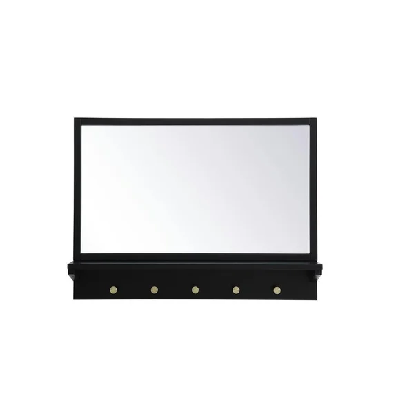 Elegant Furniture Timeless Home 21 in. H x 28 in. W Black Farmhouse Entryway Rectangular Wall Mirror