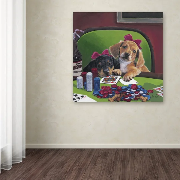 Trademark Fine Art Ali1949-C3535Gg Jenny Newland 'Poker Dogs 3' Canvas