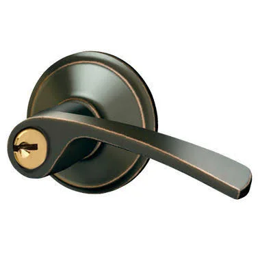Schlage F51-Mer Merano Single Cylinder Keyed Entry Door Lever Set - Bronze