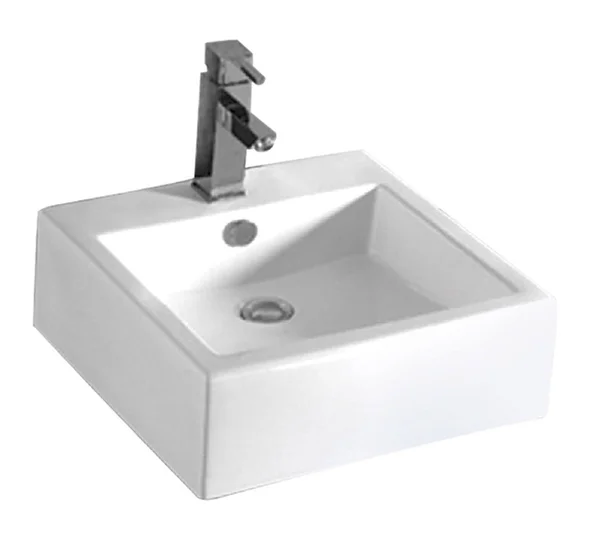 Whitehaus WHKN4051 Isabella Square Wall Mount Basin, White