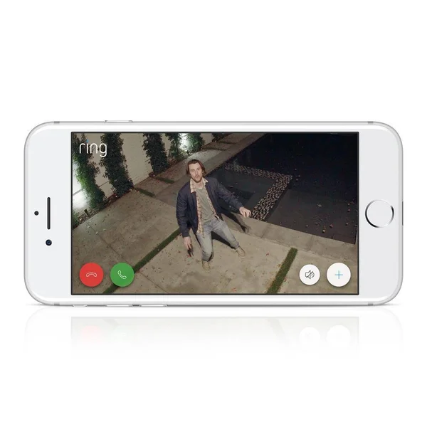 Ring Spotlight Cam Wired Outdoor Rectangle Security Camera, White (3-Pack)