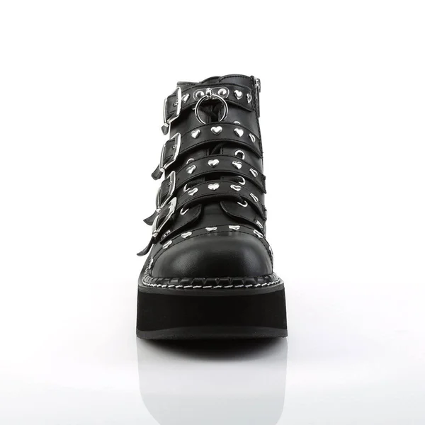 Demonia Women's Emily 315 Ankle Boot, Size: 11, Black Hologram Vegan Leather