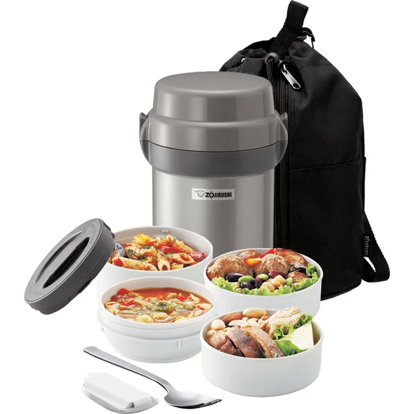 Zojirushi Mr. Bento Stainless Lunch Jar Set - Silver