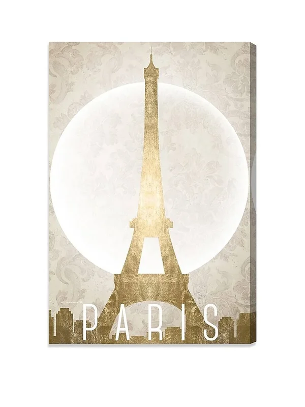 Oliver Gal &Eiffel Gold& Cities and Skylines Wall Art Canvas Print - Gold - White (24 x 36)