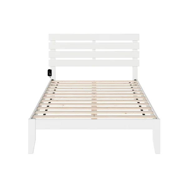 Atlantic Furniture AG8310024 Oxford Twin Bed with USB Turbo Charger in Walnut