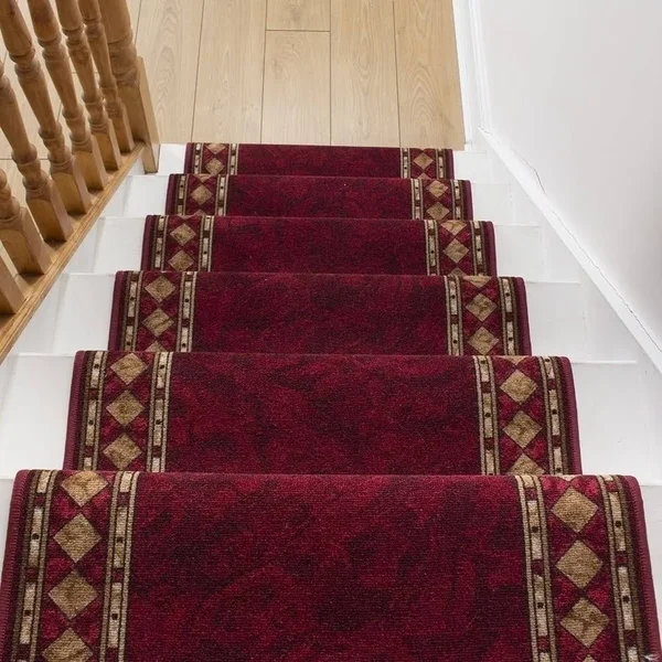 runrug USA Cheops Red Stair Carpet Runner Length: 28 foot - WIDTHS