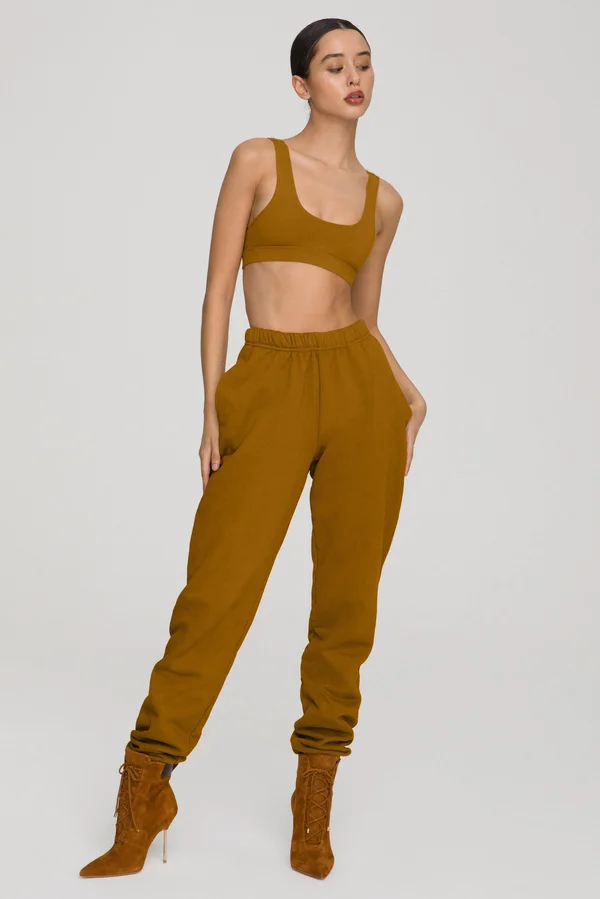 Women's Boyfriend Sweatpants in Bronze Brown Size 4, Good American, Khloé Kardashian