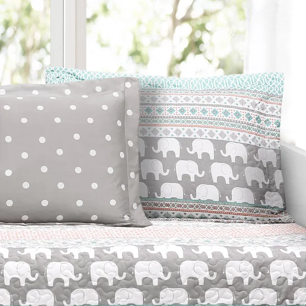Lush Decor Elephant Stripe 6-Piece Daybed Cover Set - Blue, 39" x 75"