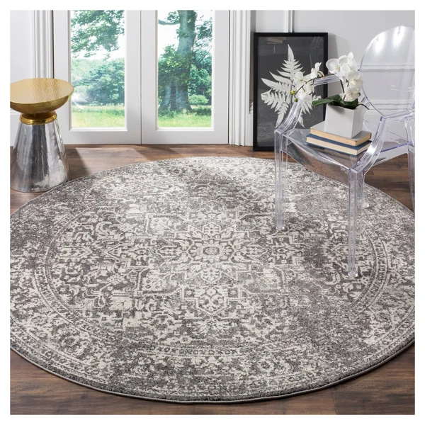 Safavieh Evoke EVK256D Grey - Ivory Rug 6&7x22 x 6&7x22 Round