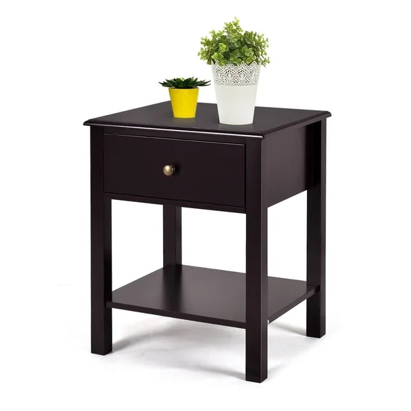Brown Nightstand End Table - 18x22 x 15x22 x 23 (L x W x H) - 18" x 15" x 23 "