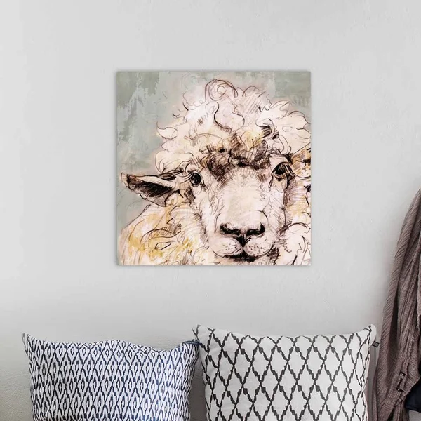 Sheep - Large Solid-Faced Canvas Wall Art Print, Great Big Canvas