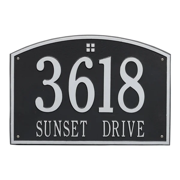 Whitehall Cape Charles - Estate Wall - Two Line Address Plaque ( Red/Gold)