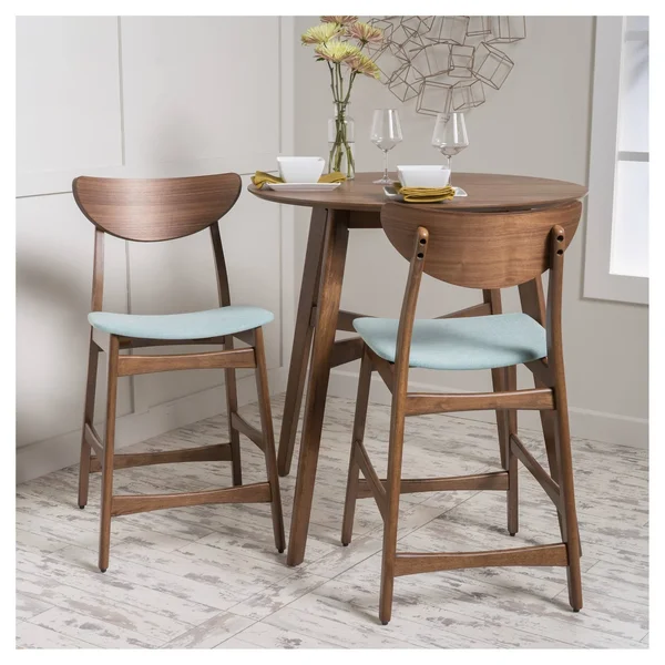 Christopher Knight Home 24x22 Gavin Counter Stool - Walnut/Mint - 2 count