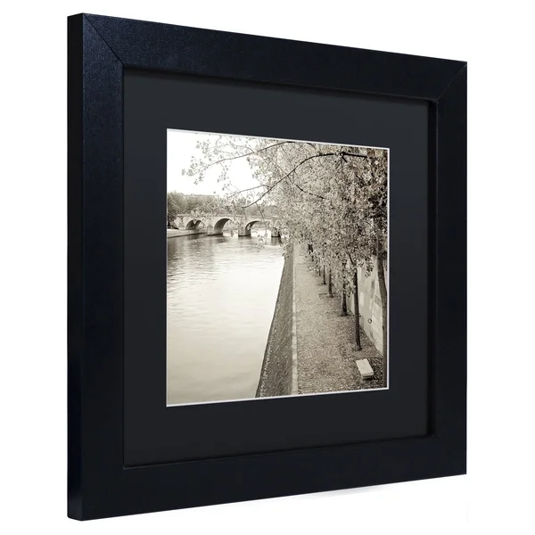 Trademark Art Alan Blaustein 'Promenade Seine II' Matted Frame Art