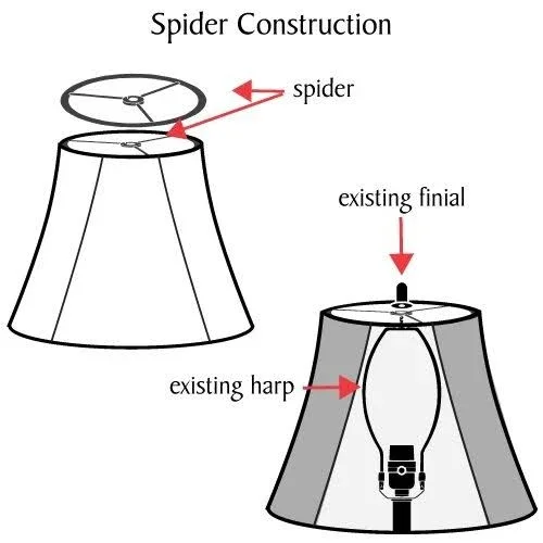 Aspen Creative 30085 Transitional Bell Shape Spider Construction Lamp Shade in Apricot, 16x22 Wide 6x22 x 16x22 x 12x22