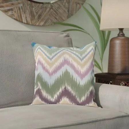 Bungalow Rose Arlington Chevron Throw Pillow, Green