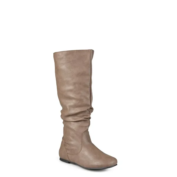 Women's Journee Collection Jayne Wide Calf Boot - Taupe - Size 8
